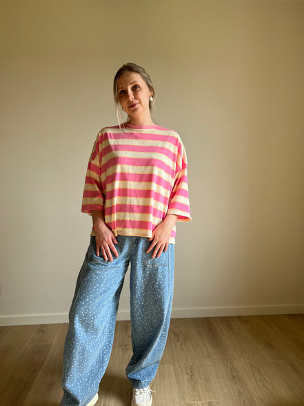 Barrel jeans polka dot