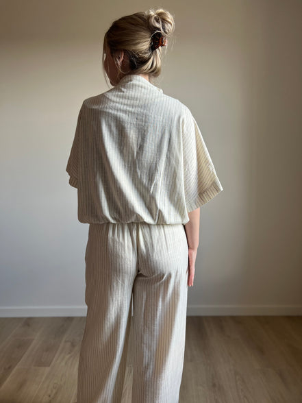 Kyoto Pinstripe Set – Cream