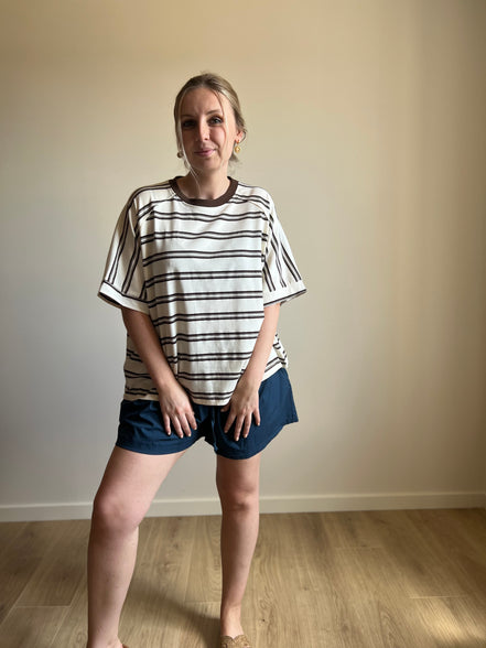 Striped Tee – Brown