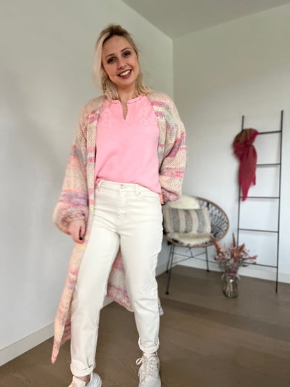 Flower sweater pink