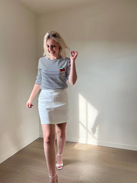 Cherry striped t-shirt black