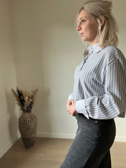 Cropped shirt grey