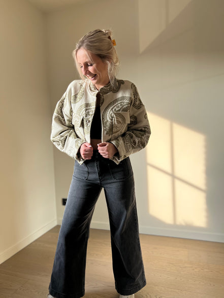 Grijze enkelbrede jeans