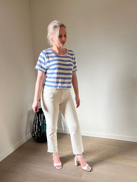Blue cable t-shirt