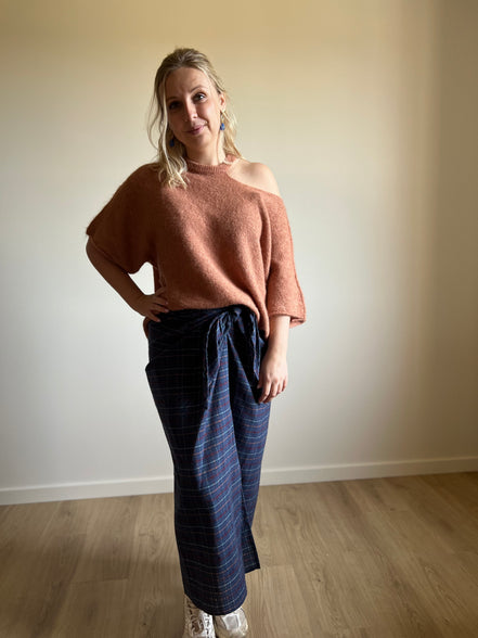 Alpaca knit top rust