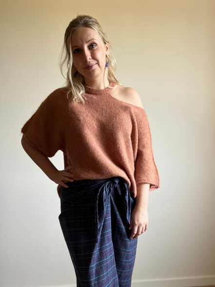 Alpaca knit top rust