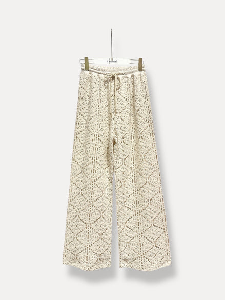 Crochet pants ecru
