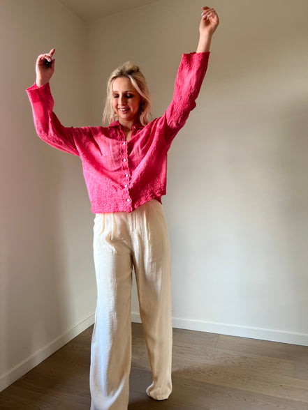 Fuchsia detailed shirt