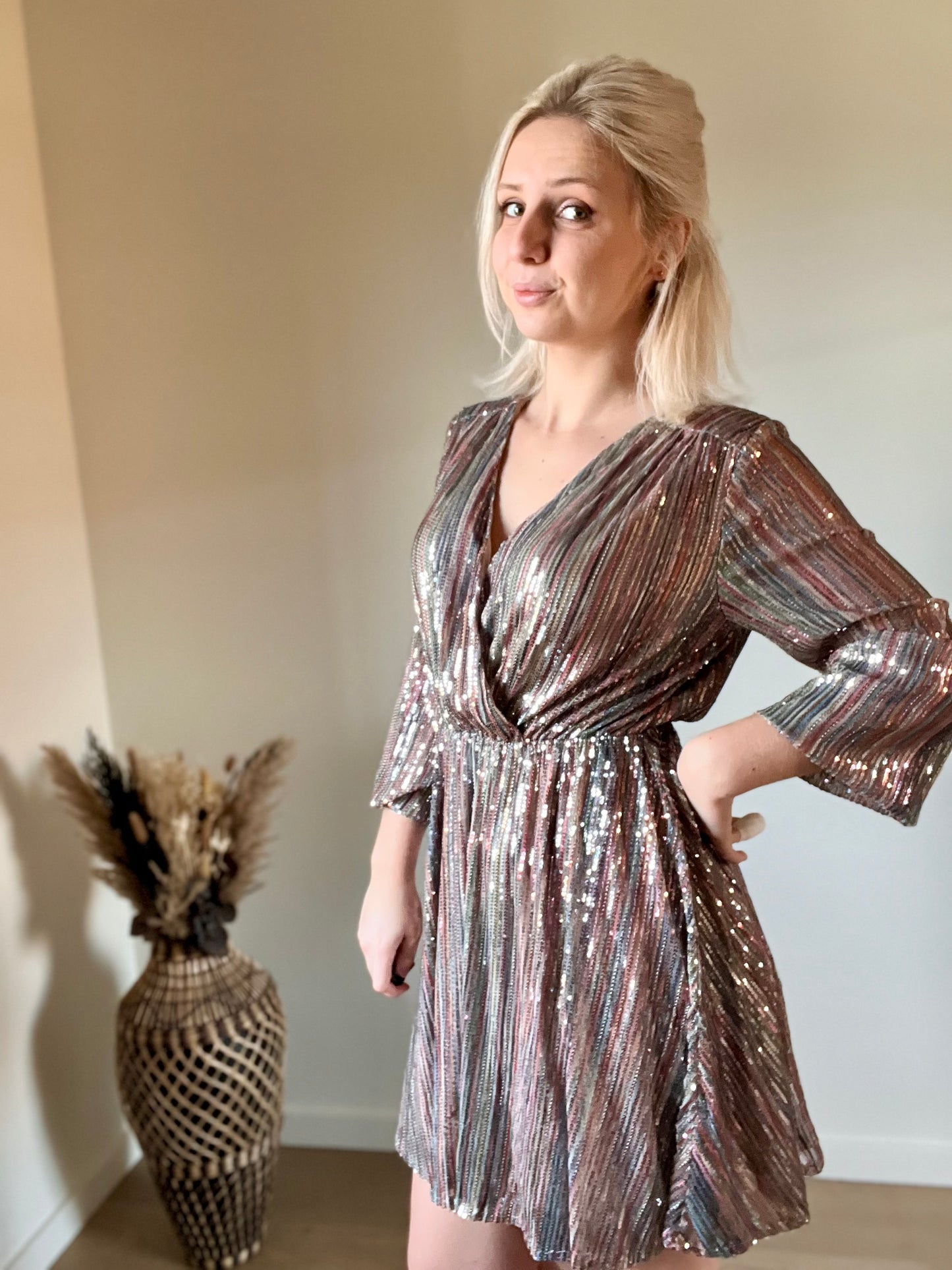 Sequin dress striped