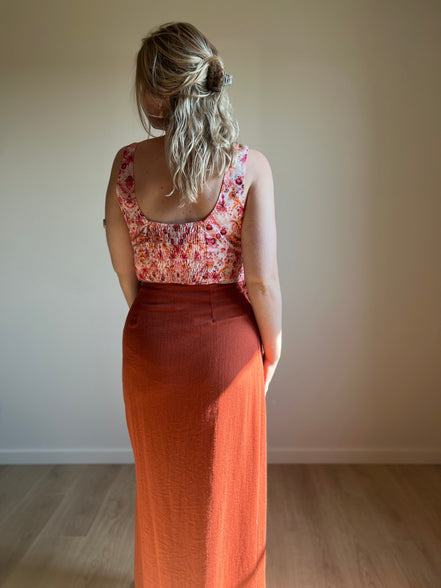 Wrap skirt - terracotta
