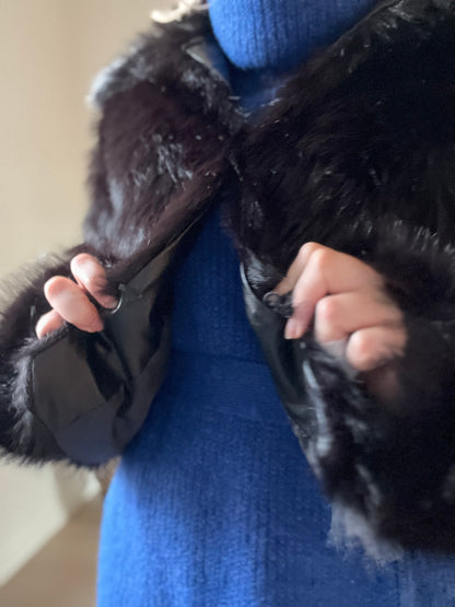 Furry coat black