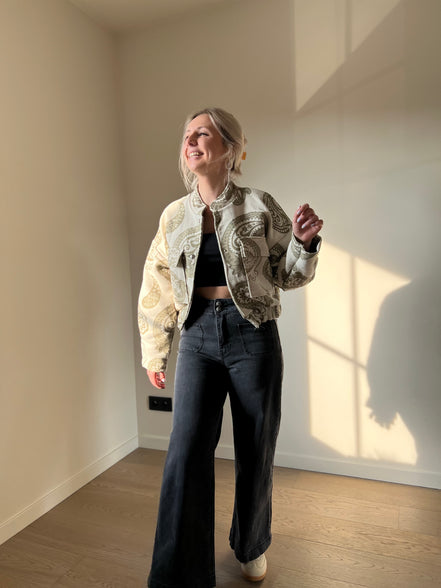 Grijze enkelbrede jeans