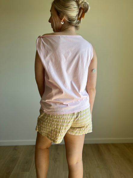 Muse twisted shoulder top pink