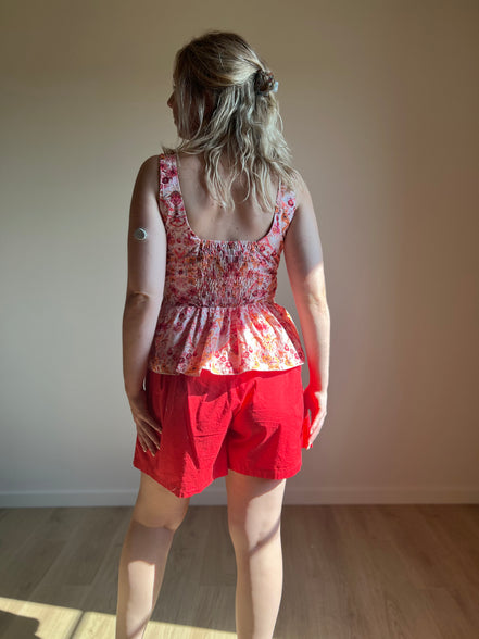 Drawstring Shorts – Cherry Red