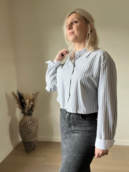 Cropped shirt grey