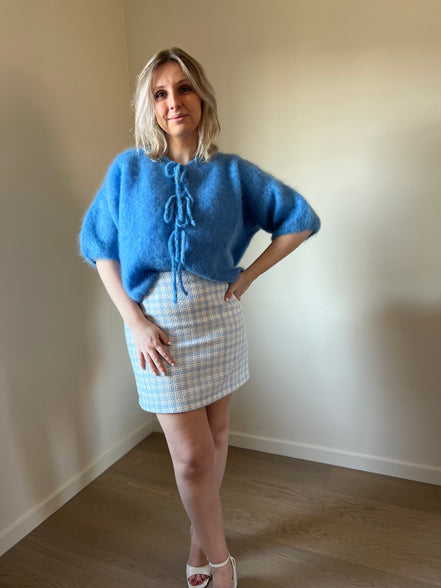 Kid mohair knit blue