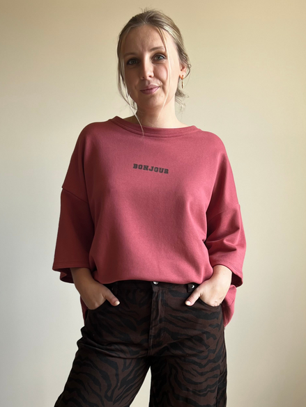 Bonjour Sweater - Burgundy