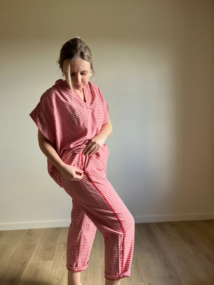Vichy straight pants rosetto