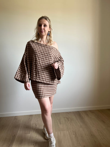 Checkered shirt camel