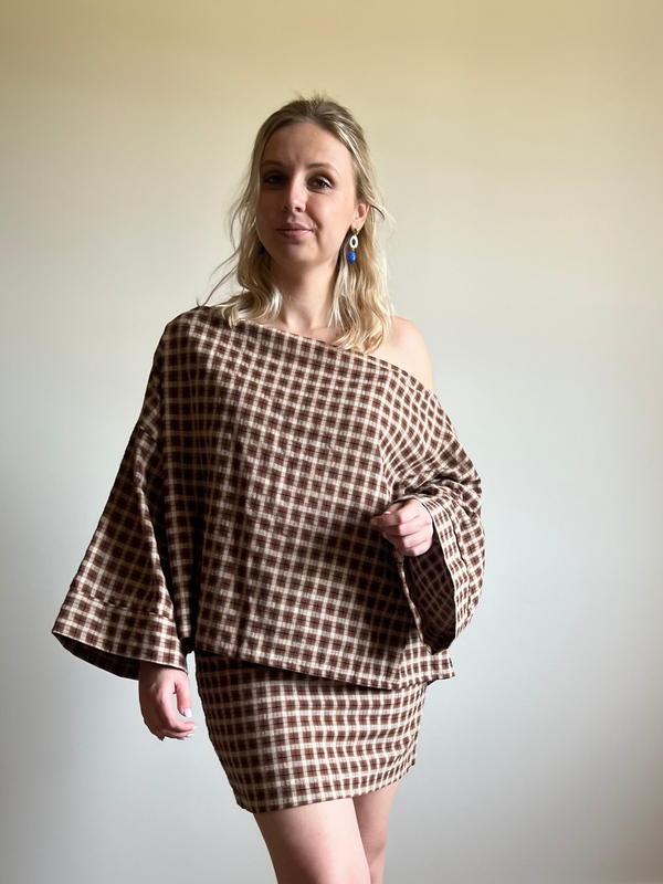 Checkered shirt camel