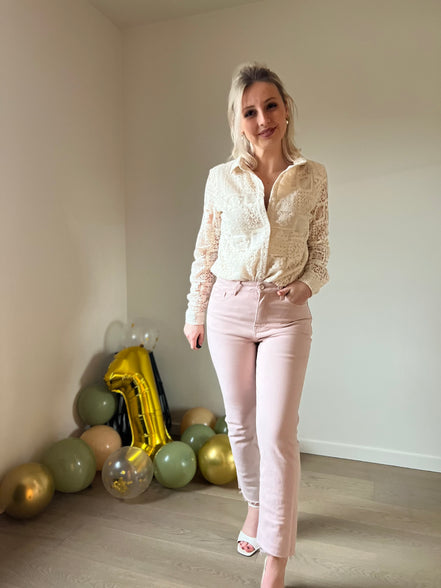 Lace shirt beige