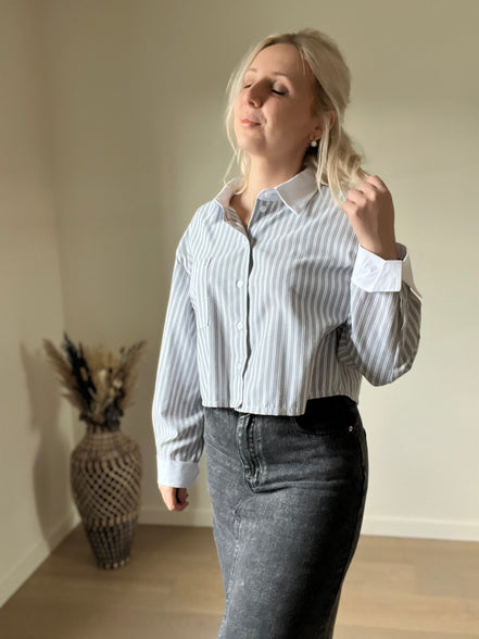 Cropped shirt grey