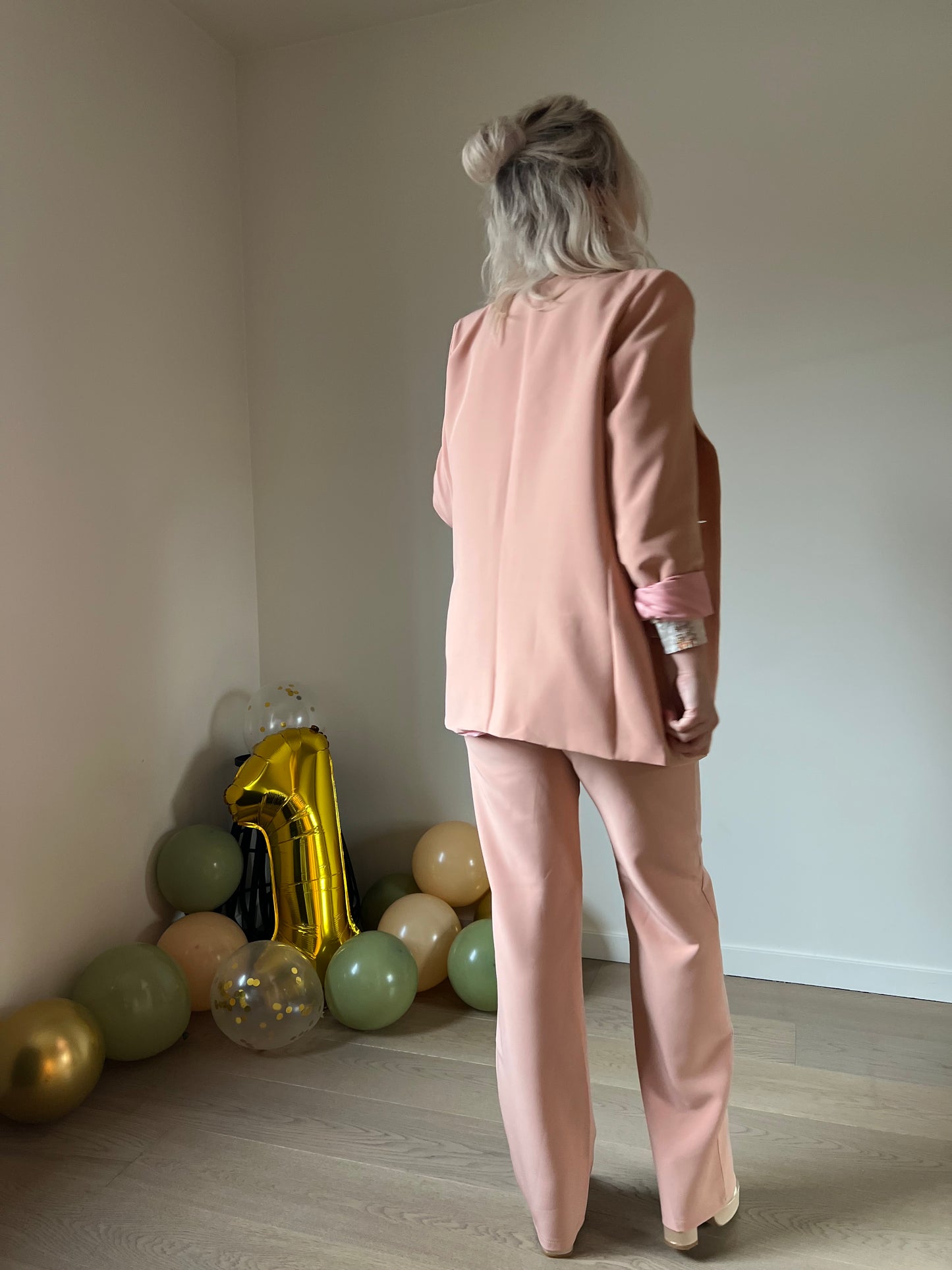 Peach blazer set