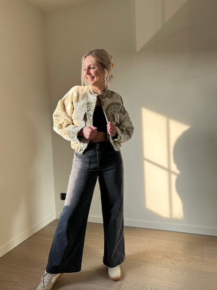 Grijze enkelbrede jeans