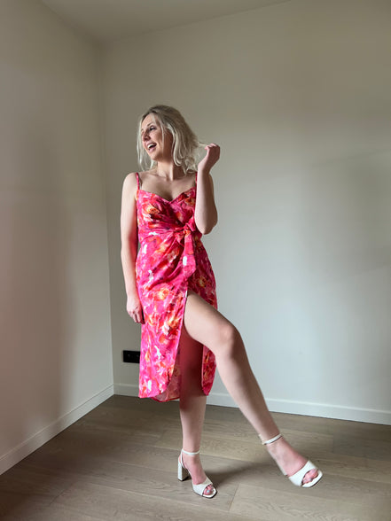Fuchsia flowers dress