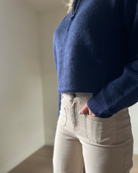 Cropped wijde broek beige