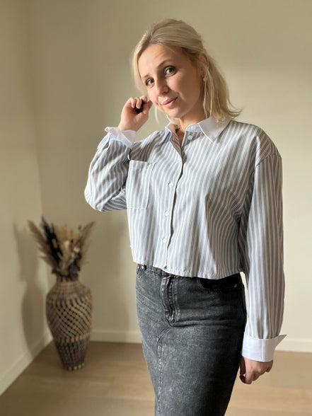 Cropped shirt grey