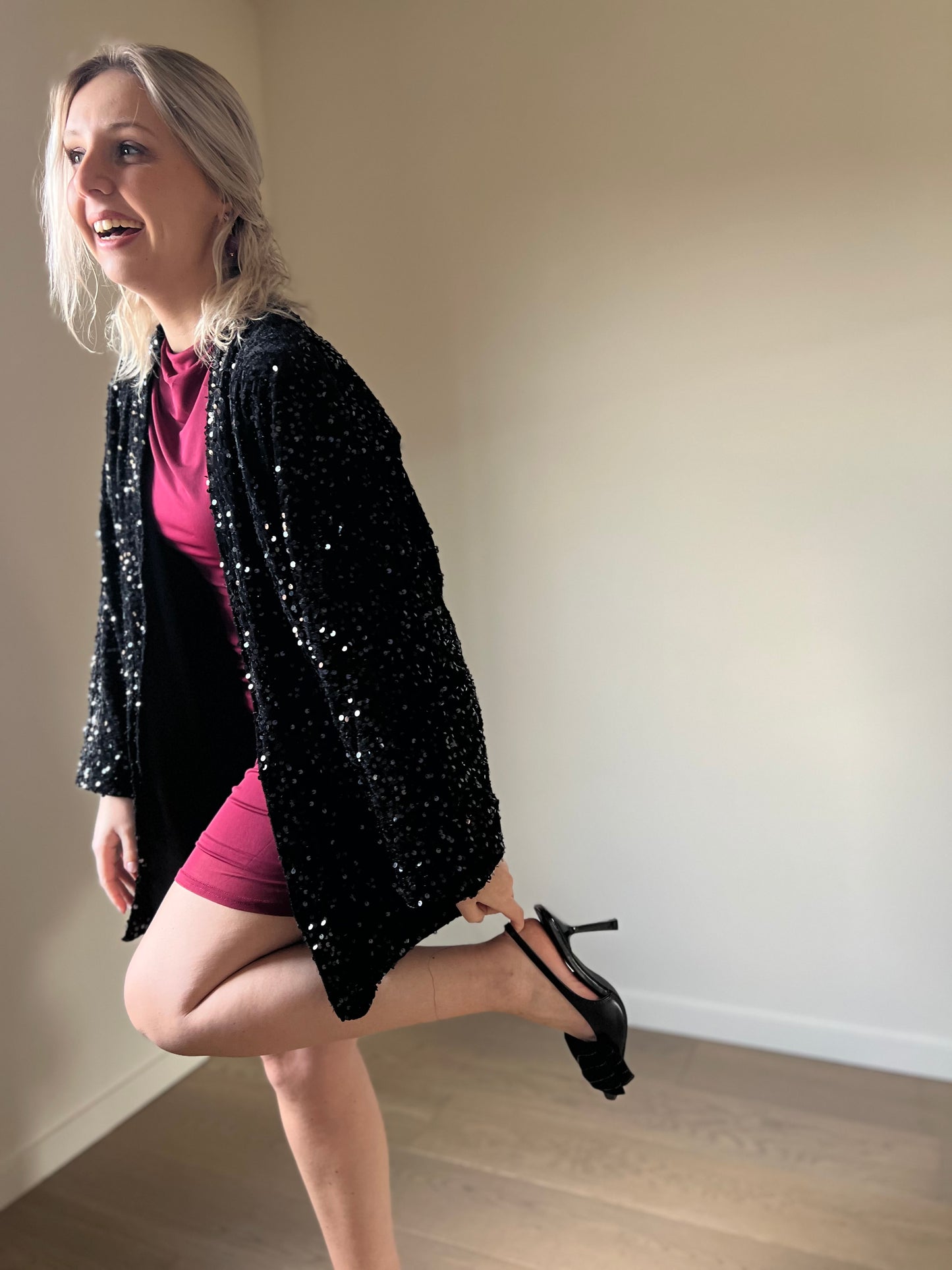 Sequin cardigan black