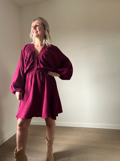 Tetra dress burgundy