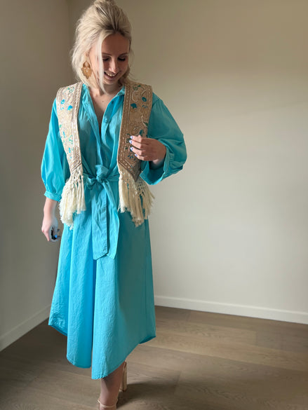 Balloon dress turquoise