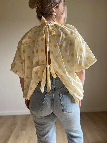 Polka Dot Blouse yellow / beige