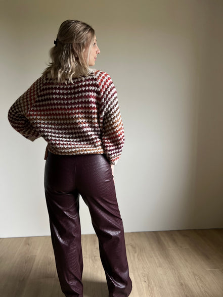 Faux leren broek bordeaux