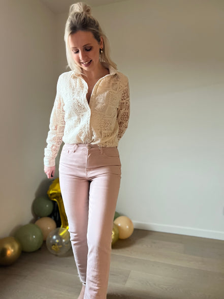 Lace shirt beige