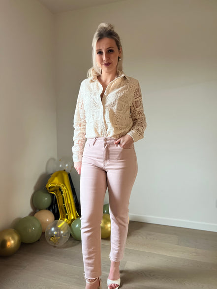 Lace shirt beige