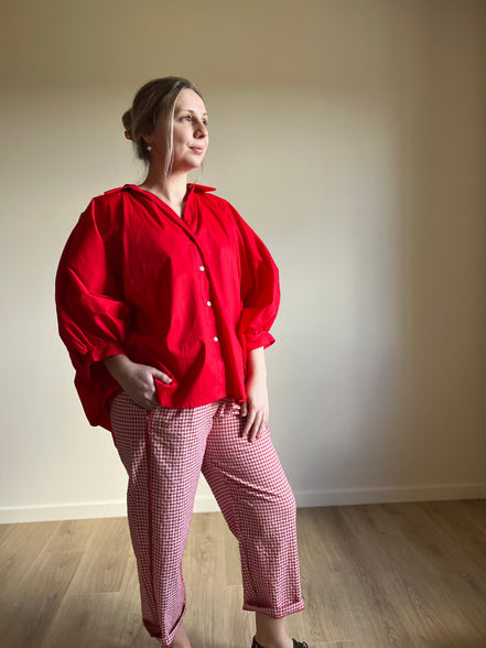 Vichy straight pants rosetto