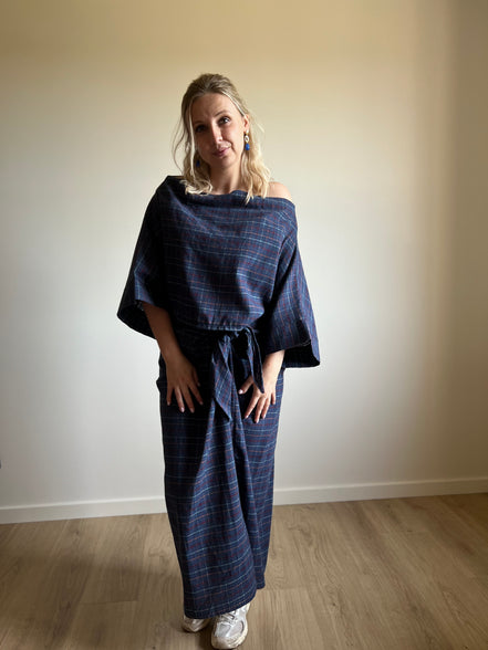 Carreaux skirt blue