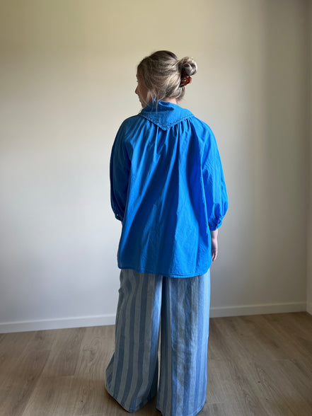 Sailor collar blouse blue