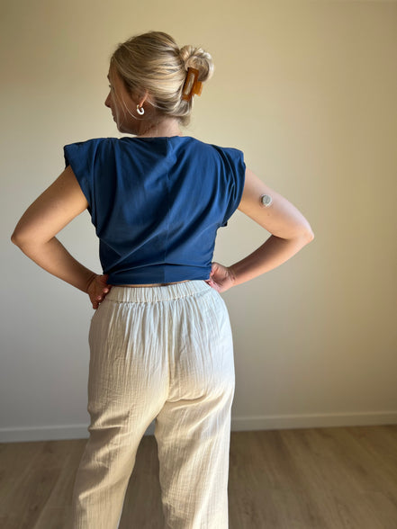 Bloom embroidered pants