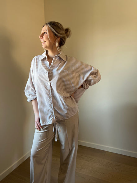 Striped shirt beige