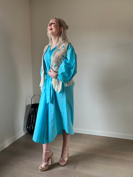 Balloon dress turquoise