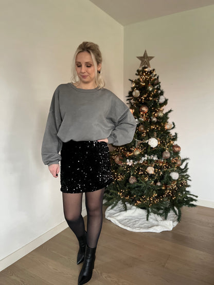 Sequin skirt black