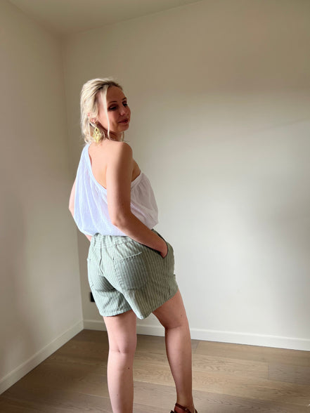 Striped shorts khaki