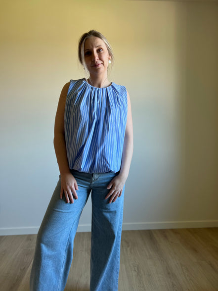 Striped Sleeveless Blouse