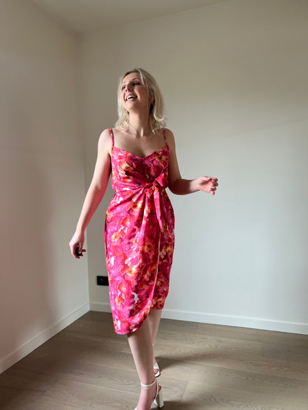 Fuchsia flowers dress
