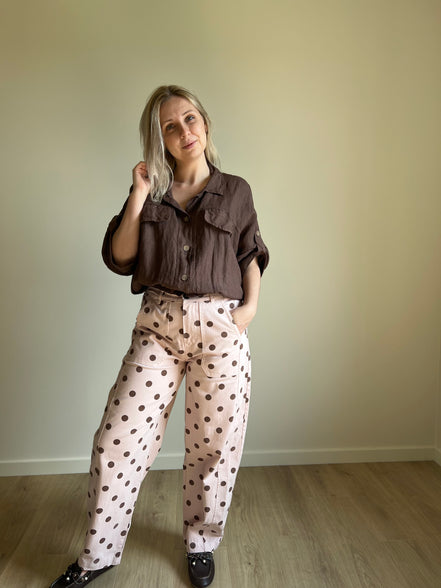 Linen jacket moka
