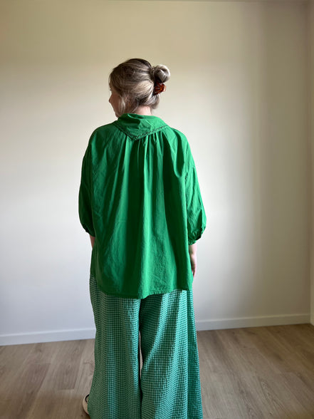 Sailor collar blouse green